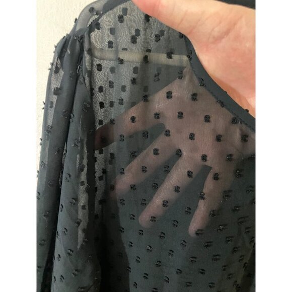 Matilda Jane Women's Black Long Sleeve Charlie Swiss Dot Dress - Medium - Picture 4 of 13